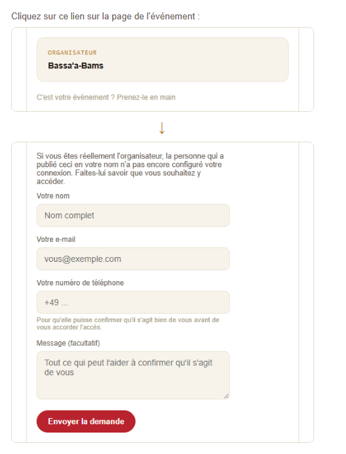 Take ownership form